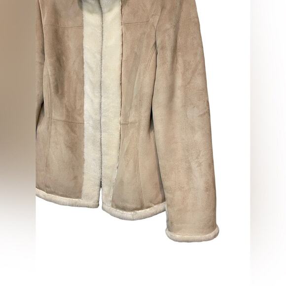 NINE & COMPANY Vintage 90s Faux Suede & Fur Coat Womens Size 14 EUC - Picture 5 of 8